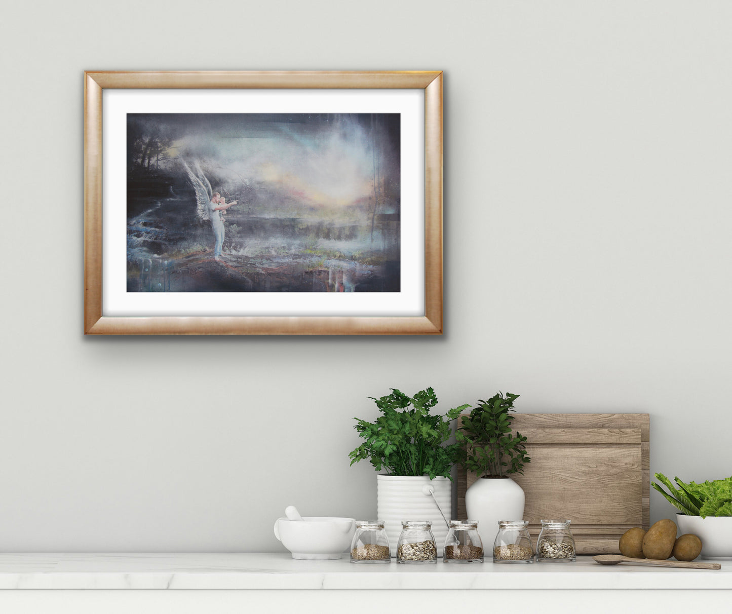 Giclèetrykk: "Peace through Guiding Light", str 57x37 cm