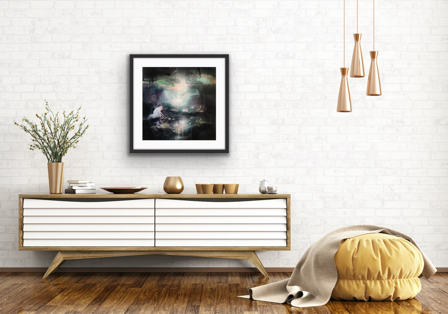 Giclèetrykk: Northern Light 58x58 cm